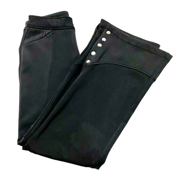 Athleta Black Snow Cruiser Flare Pants Size 2 Soft Shell Fleece Lined Snowboard - Picture 3 of 15